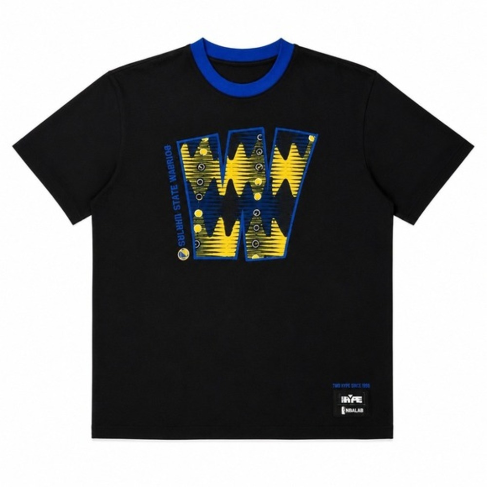Two Hype Golden State Warriors NBA Lab Black Graphic T-Shirt Mens‎ Medium